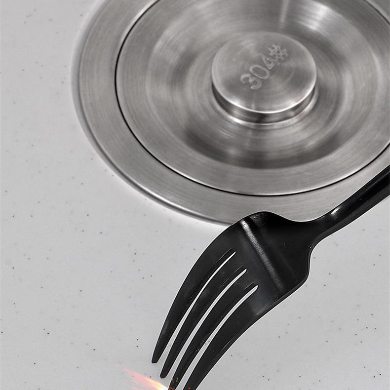 Modern Style Kitchen Sink Overflow Hole Design Drop-In Quartz Kitchen Sink in White