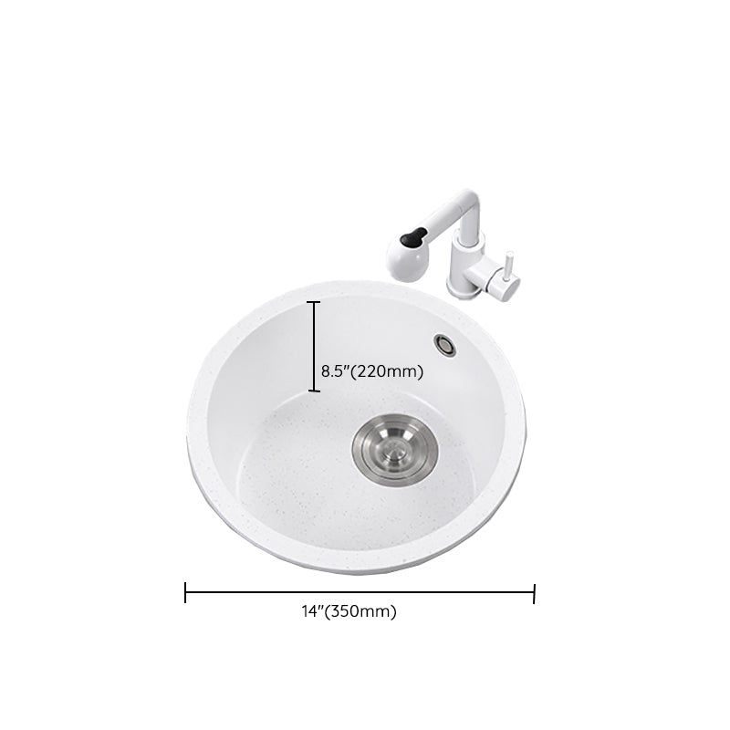 Contemporary Style Kitchen Sink Overflow Hole Design Drop-In Quartz Kitchen Sink