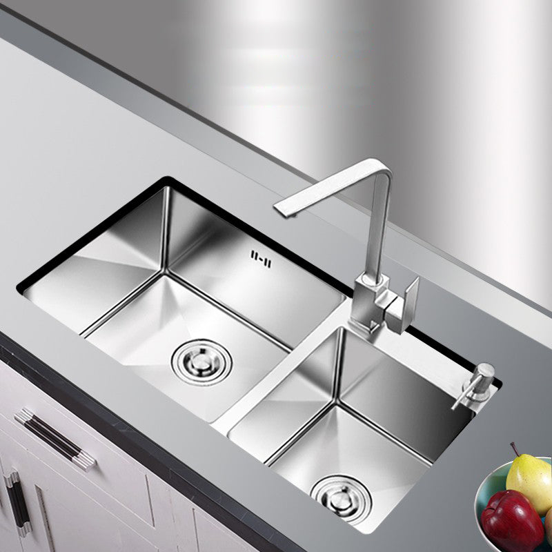 Kitchen Double Sink Stainless Steel Modern Style Drop-In Kitchen Sink