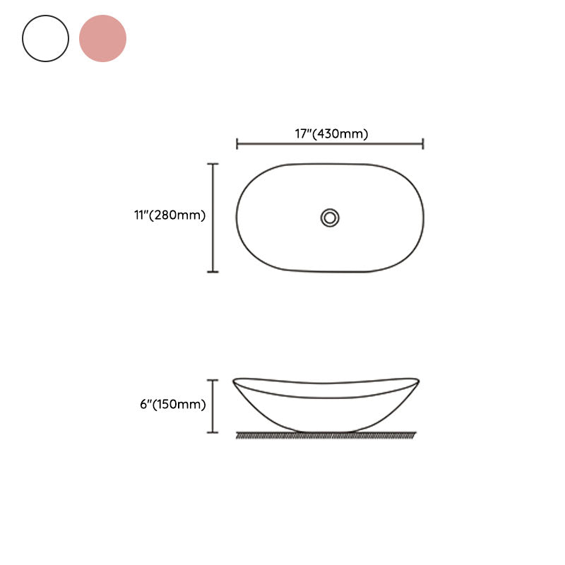 Contemporary Vessel Bathroom Sink Porcelain Vessel Lavatory Sink