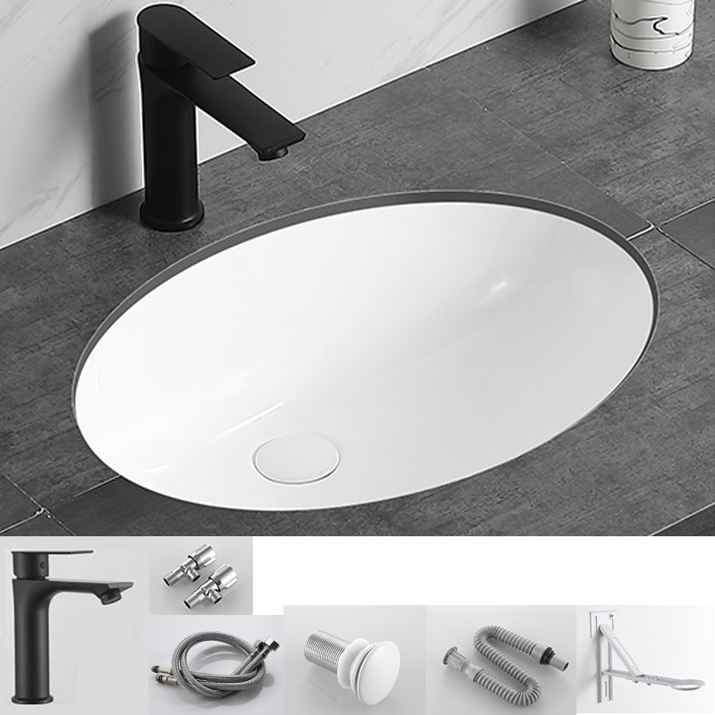 Modern Bathroom Sink Pop-Up Drain Overflow Hole Vessel Sink with Faucet