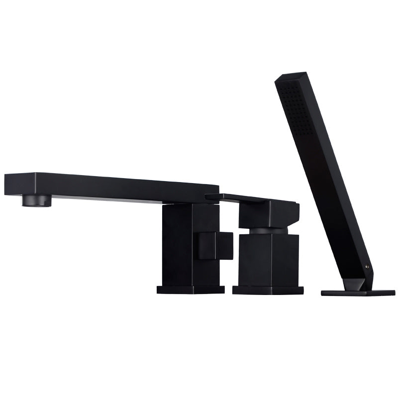 Contemporary Bath Faucet Deck Mount Plain Bathtub Faucet with Knob Handles