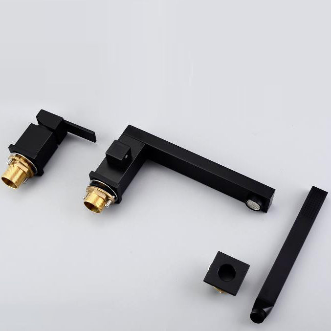 Contemporary Bath Faucet Deck Mount Plain Bathtub Faucet with Knob Handles