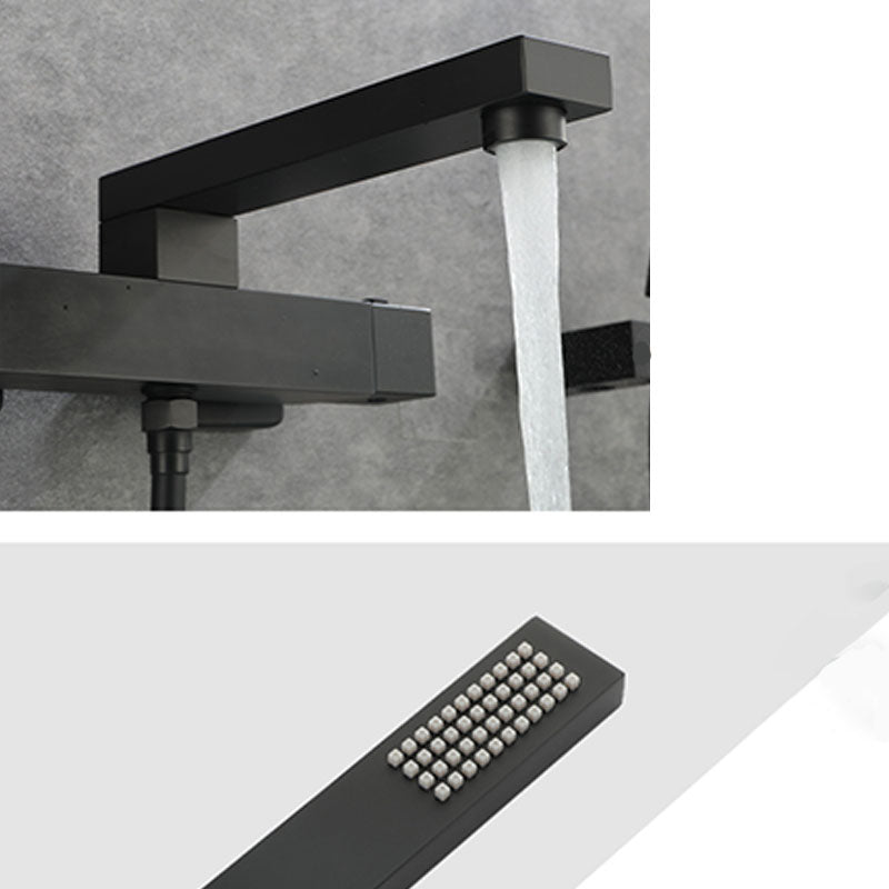 Modern Tub Spouts Copper Wall Mounted with Hand Shower and Knob Handles Tub Filler