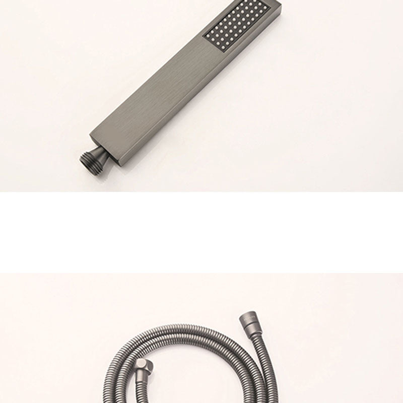 Modern Freestanding Tub Filler Trim Copper Floor Mounted with Handshower Bathroom Faucet