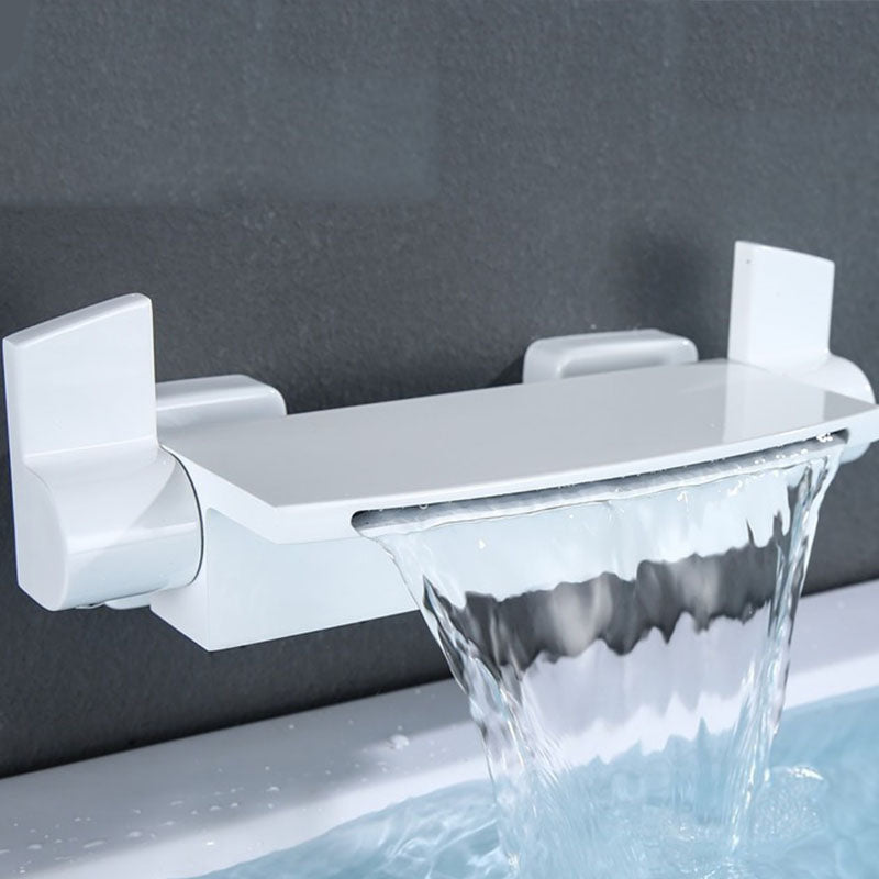 Modern Tub Filler Trim Copper Wall Mounted with Handshower Waterfall Tub Filler