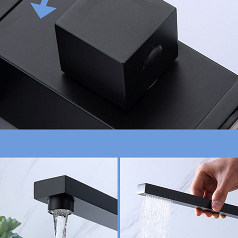 Modern Tub Filler Trim Copper with Hand Shower Deck-Mount Roman Tub Set