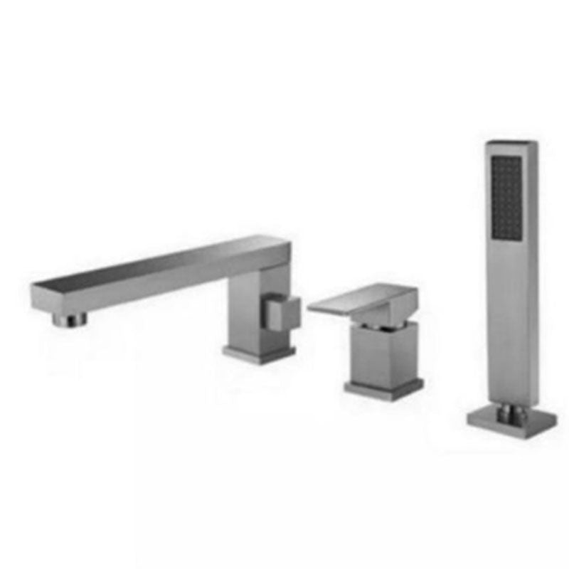 Modern Tub Filler Trim Copper with Hand Shower Deck-Mount Roman Tub Set