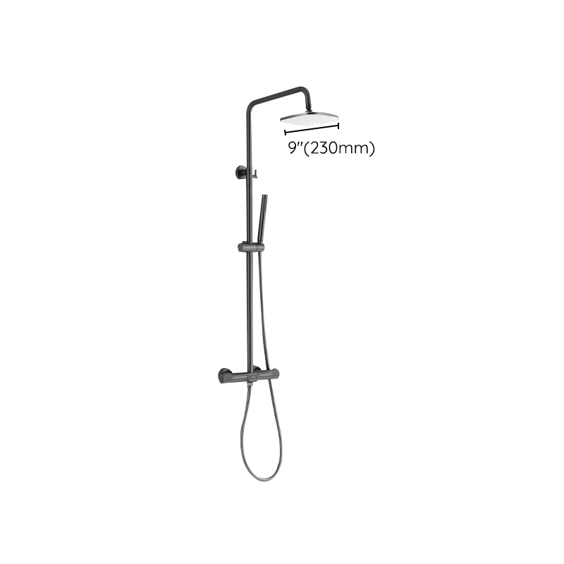 Wall Mounted Shower System Grey Knob Handle Shower System with Hand Shower