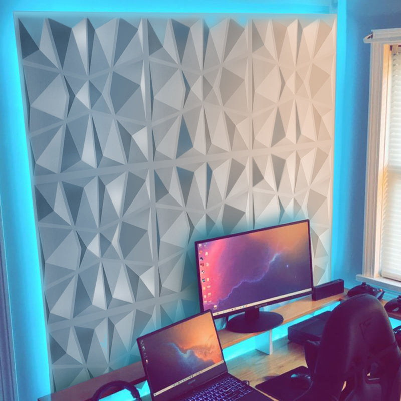 Modern Tin Backsplash Paneling Smooth Upholstered Wall Ceiling in Black and White