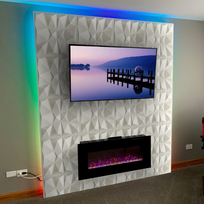 Modern Tin Backsplash Paneling Smooth Upholstered Wall Ceiling in Black and White