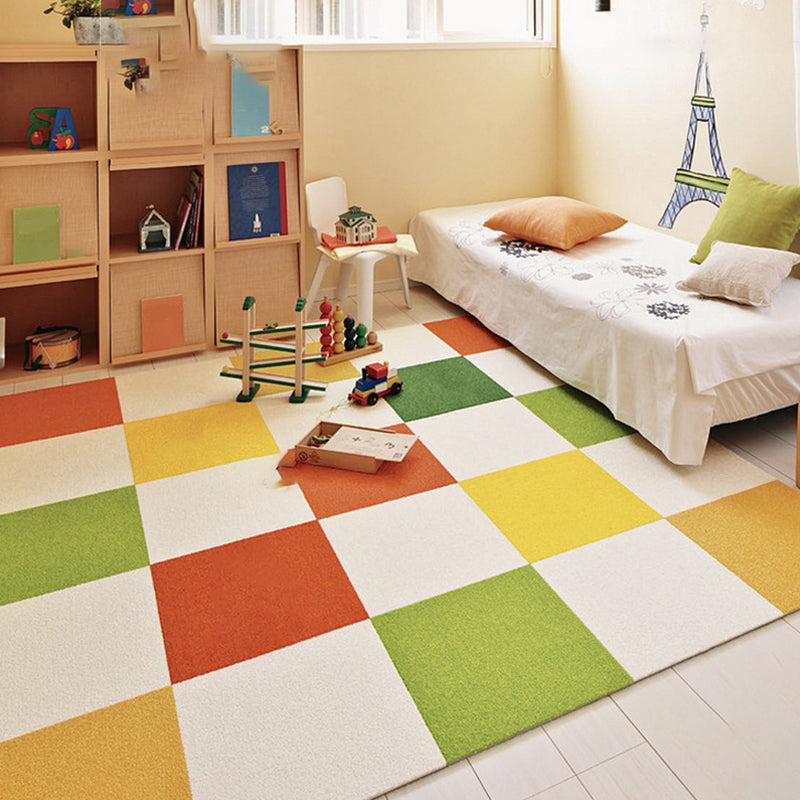 Indoor Carpet Tiles Square Color Block Level Loop Bedroom Carpet Tiles