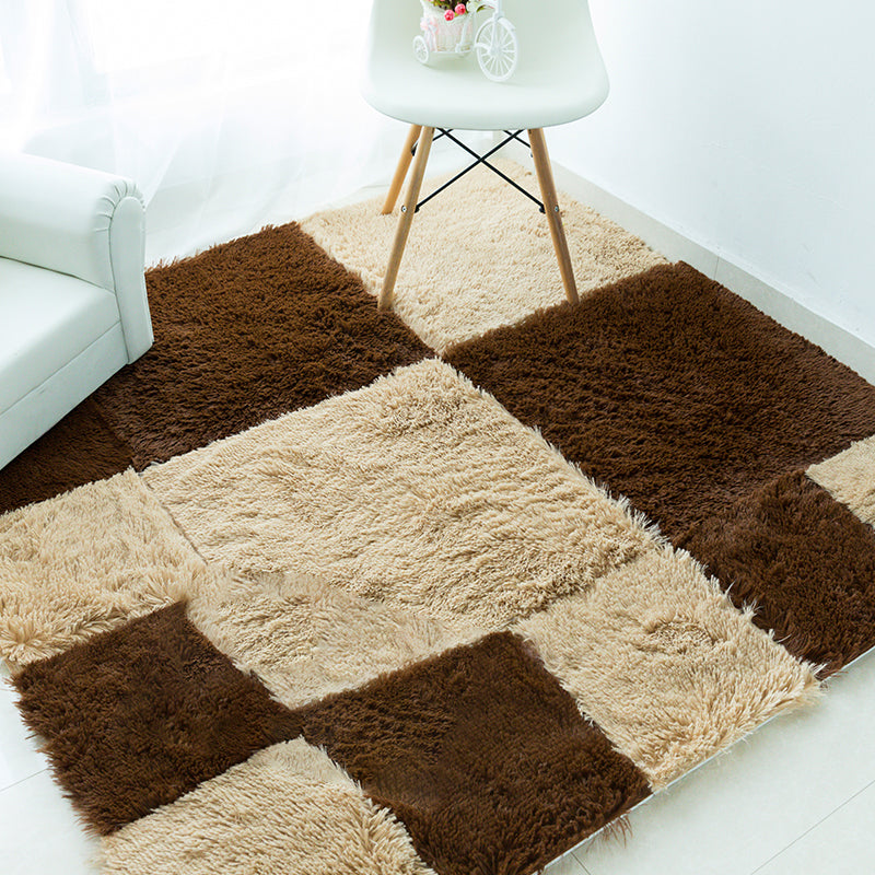 Basic Carpet Tiles Solid Color Shag Square Bedroom Carpet Tiles