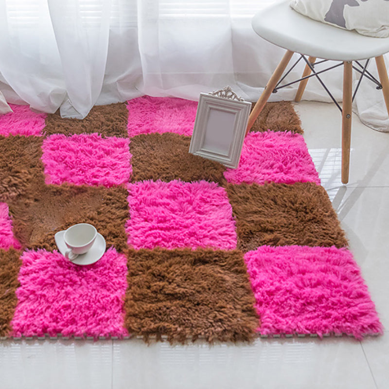 Basic Carpet Tiles Solid Color Shag Square Bedroom Carpet Tiles