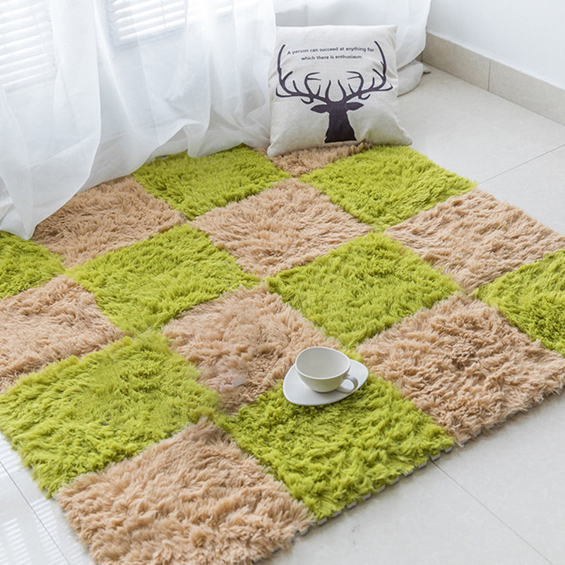 Basic Carpet Tiles Solid Color Shag Square Bedroom Carpet Tiles