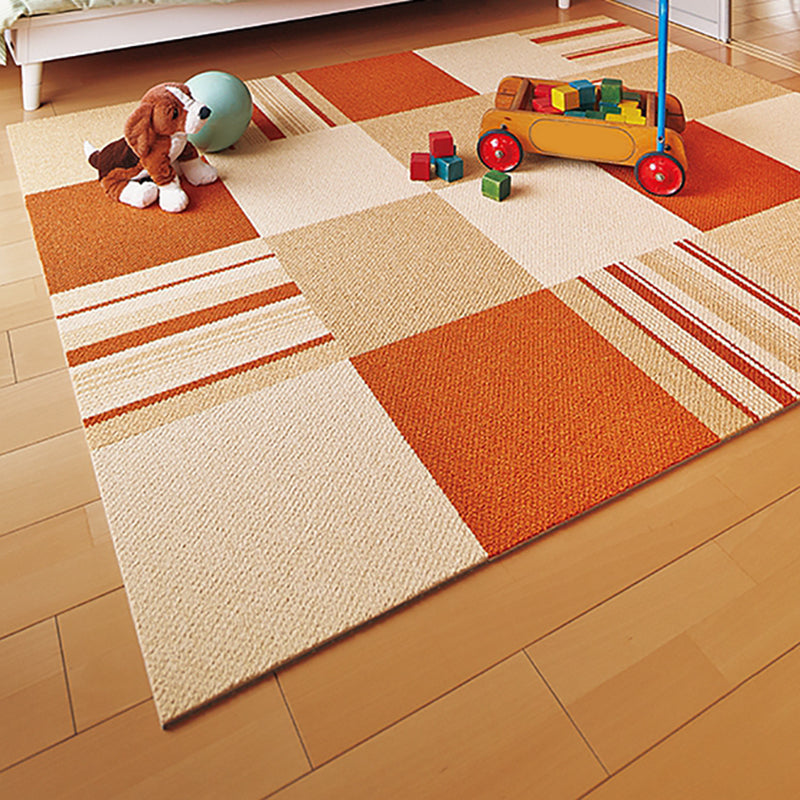 Modern Carpet Tiles Color Block Stain Resistant Bedroom Carpet Tiles