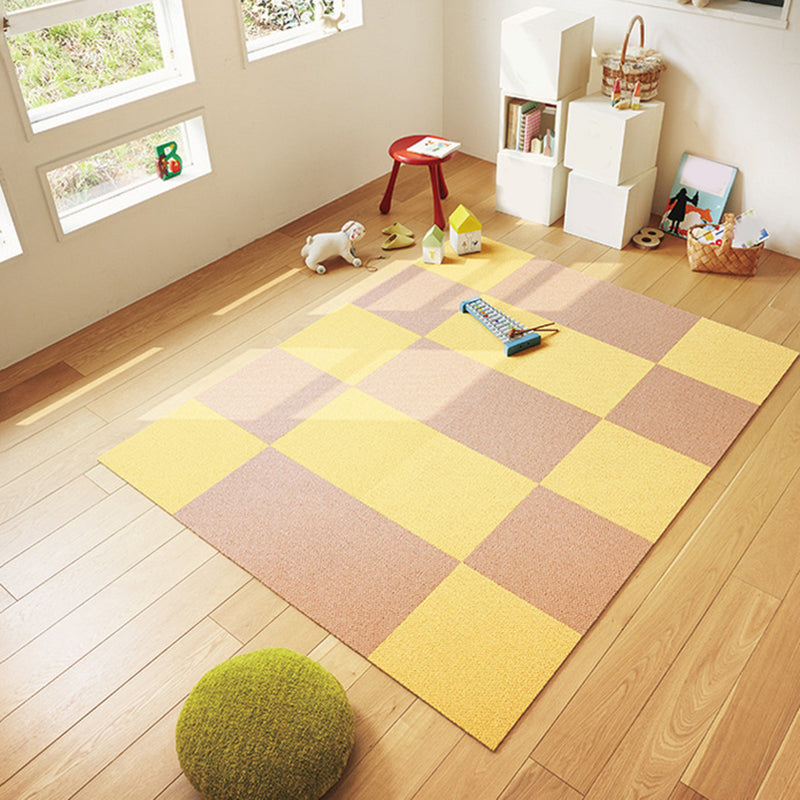 Modern Carpet Tiles Color Block Stain Resistant Bedroom Carpet Tiles