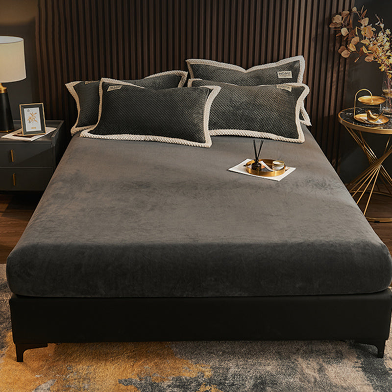 Soild Elegand Bed Sheet Set Flannel Fitted Sheet for Bedroom