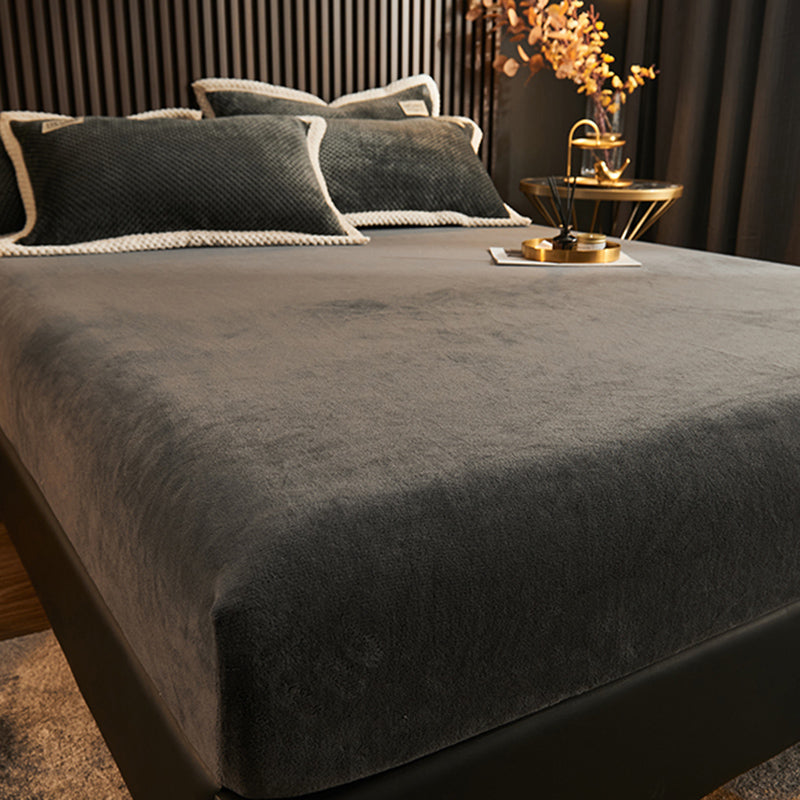 Soild Elegand Bed Sheet Set Flannel Fitted Sheet for Bedroom