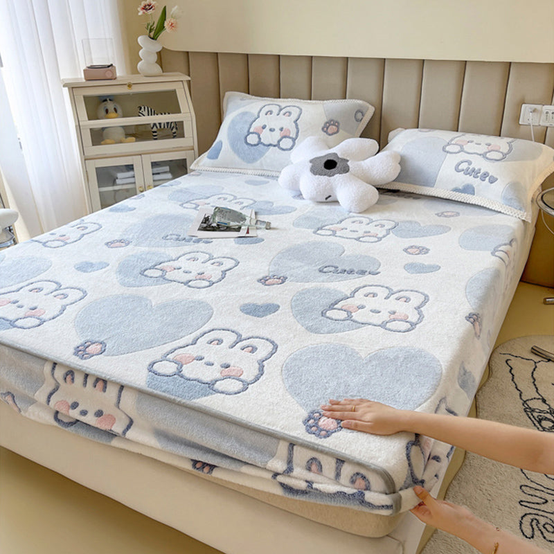 Animal Print Super Soft Modern Fitted Flannel Sheet for Bedroom