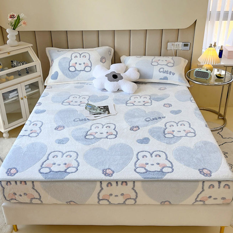 Animal Print Super Soft Modern Fitted Flannel Sheet for Bedroom