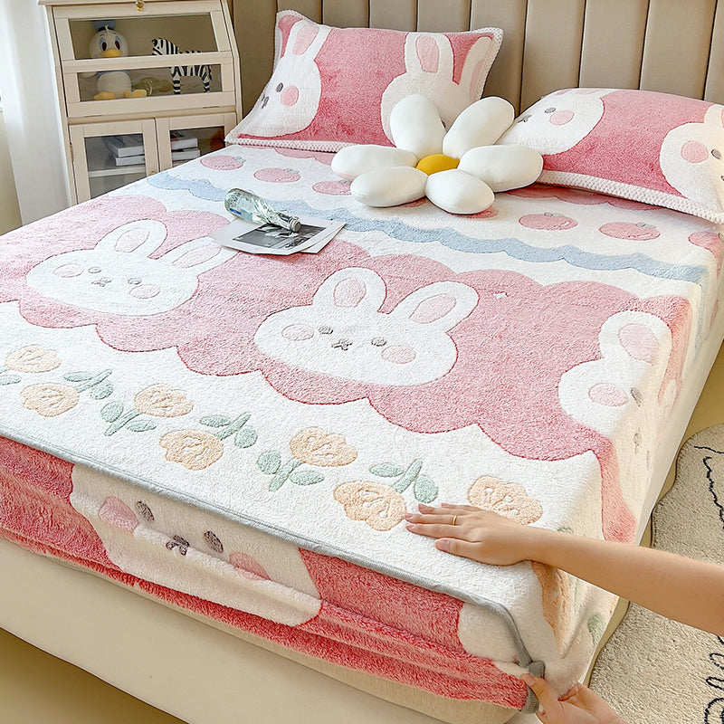 Animal Print Super Soft Modern Fitted Flannel Sheet for Bedroom