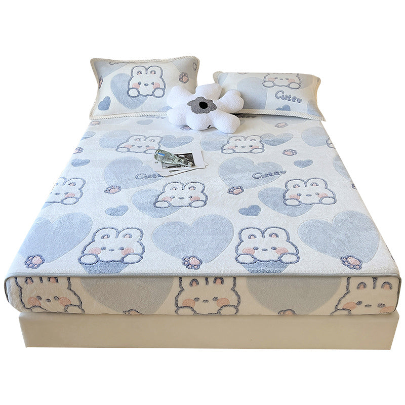 Animal Print Super Soft Modern Fitted Flannel Sheet for Bedroom