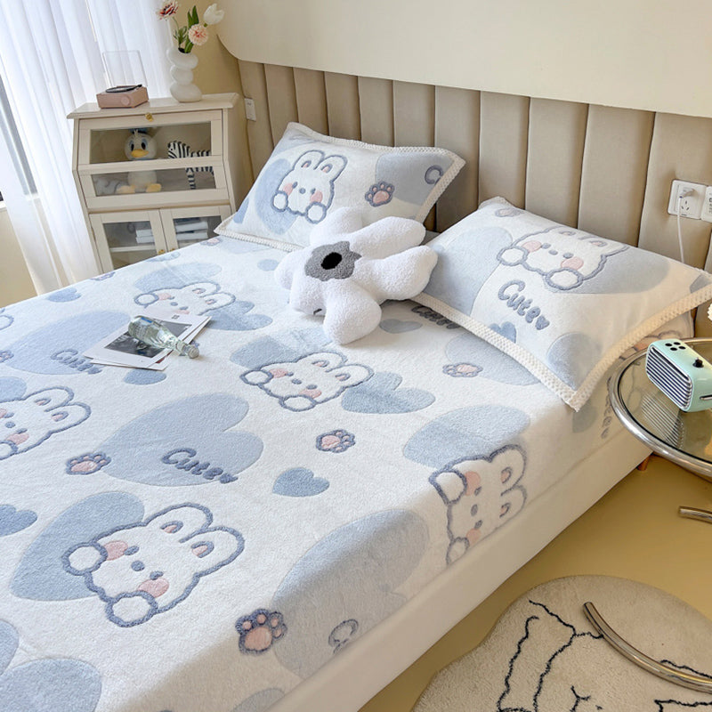 Animal Print Super Soft Modern Fitted Flannel Sheet for Bedroom