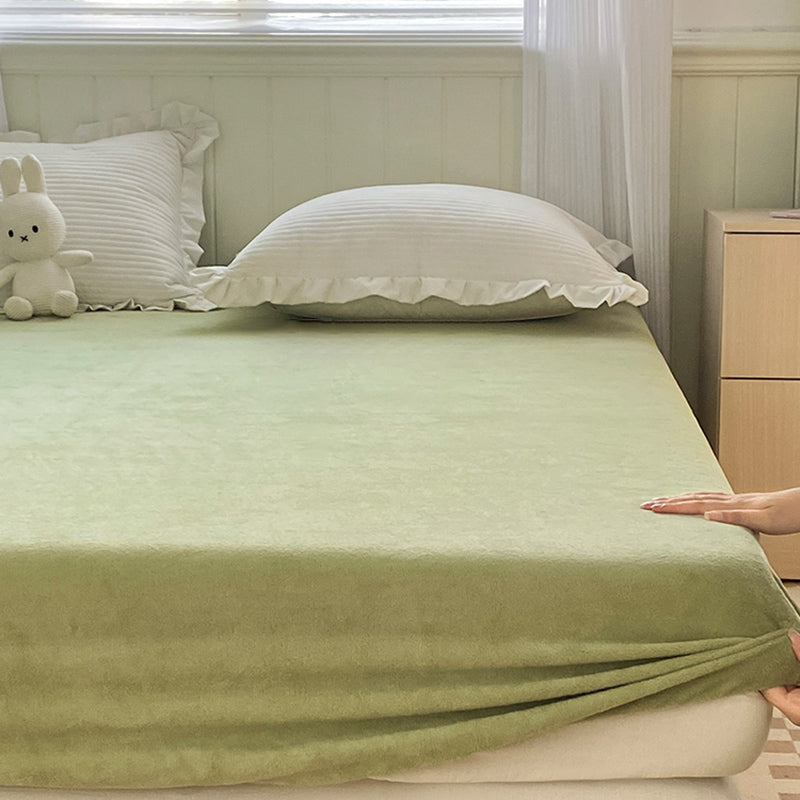 Soild Bed Sheet Set Flannel Elegand Super Soft Modern Fitted Sheet