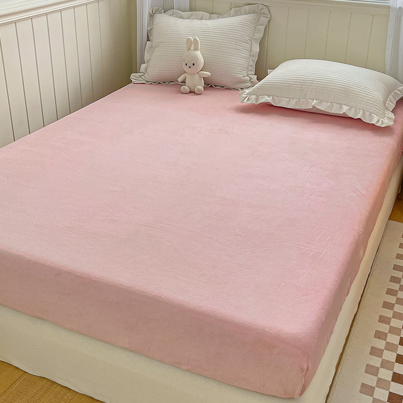 Soild Bed Sheet Set Flannel Elegand Super Soft Modern Fitted Sheet