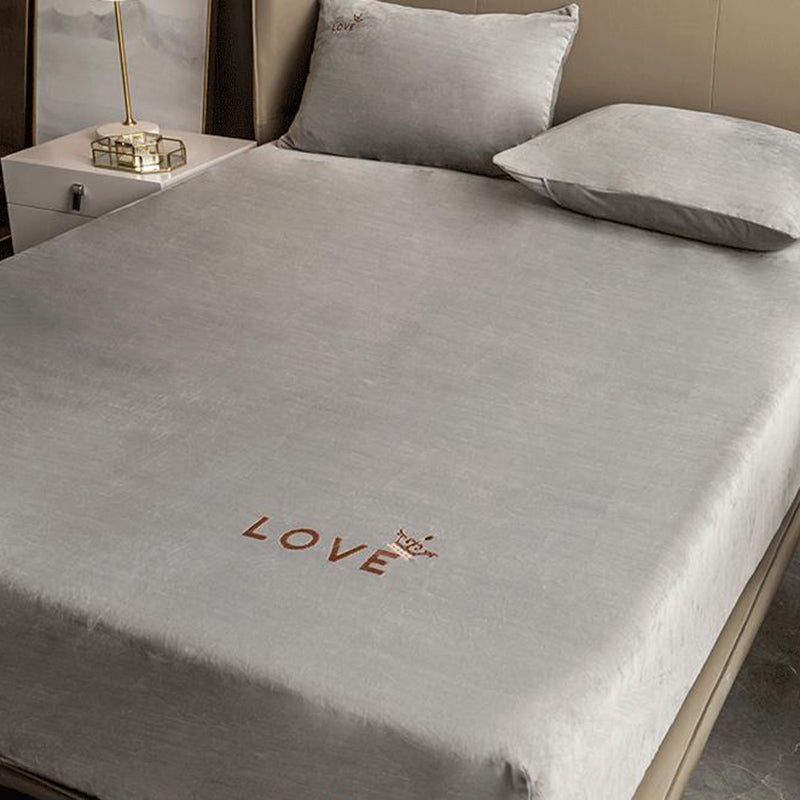 Soild Bed Sheet Set Flannel Super-soft Standard Fitted Sheet