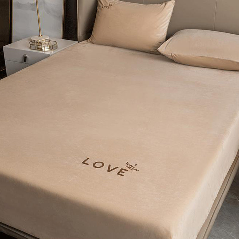 Soild Bed Sheet Set Flannel Super-soft Standard Fitted Sheet