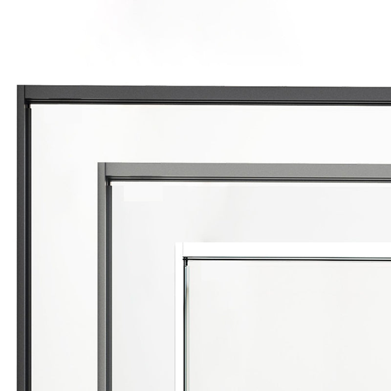 Bypass Semi Frameless Shower Door Tempered Glass Shower Door in Black