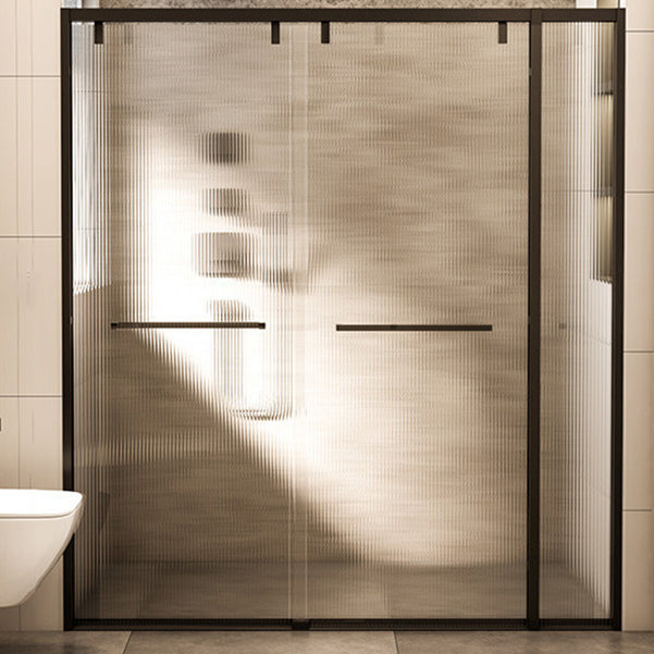 Double Sliding Shower Doors Black Tempered Glass Shower Bath Door