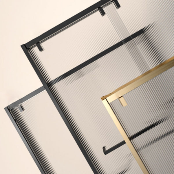 Double Sliding Shower Doors Black Tempered Glass Shower Bath Door