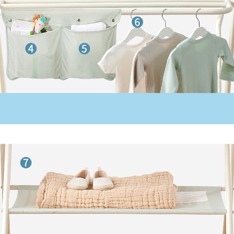 Metal Safety Rails Shelf Baby Changing Table Flat Top Movable Changing Table