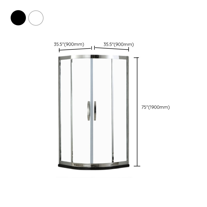 Round 8mm Tempered Shower Enclosure with Fixed Panel and Double Handles