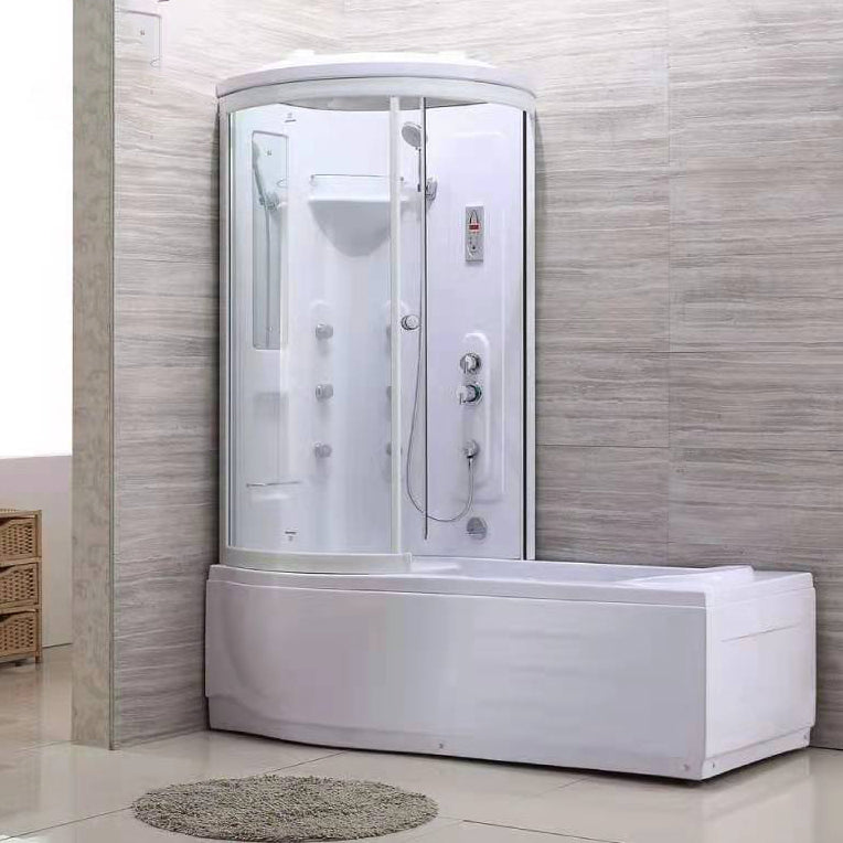 Corner Tub & Shower Kit Easy Clean Glass Tub & Shower Kit with Light