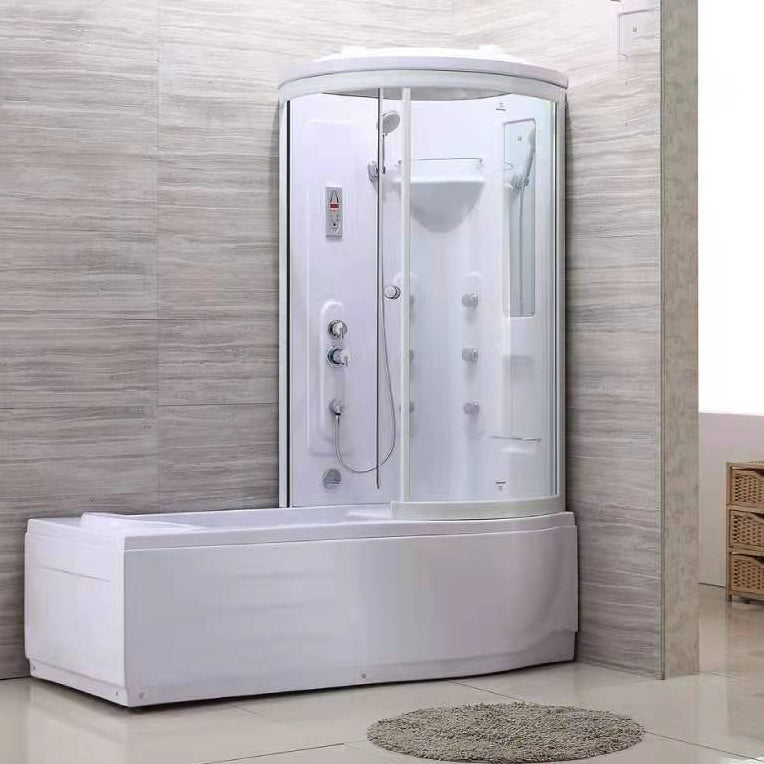 Corner Tub & Shower Kit Easy Clean Glass Tub & Shower Kit with Light