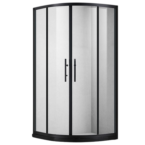 Round Framed Double Sliding Shower Enclosure with Fixed Panel