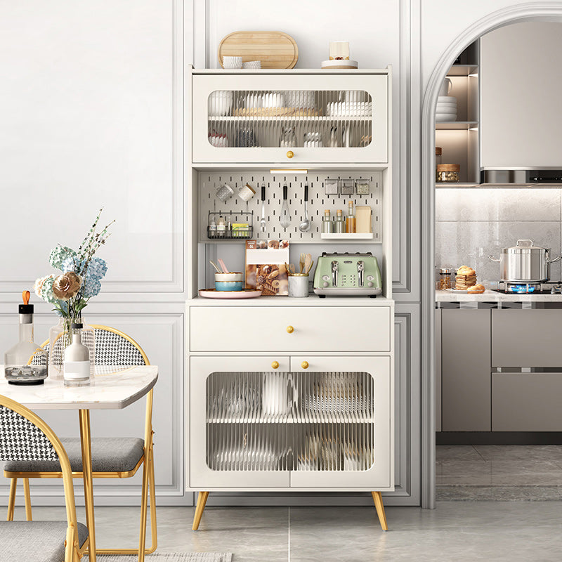 Modern Dining Hutch Faux Wood Hutch Buffet with Doors for Dining Room