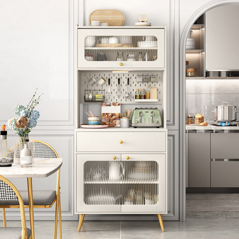 Modern Dining Hutch Faux Wood Hutch Buffet with Doors for Dining Room