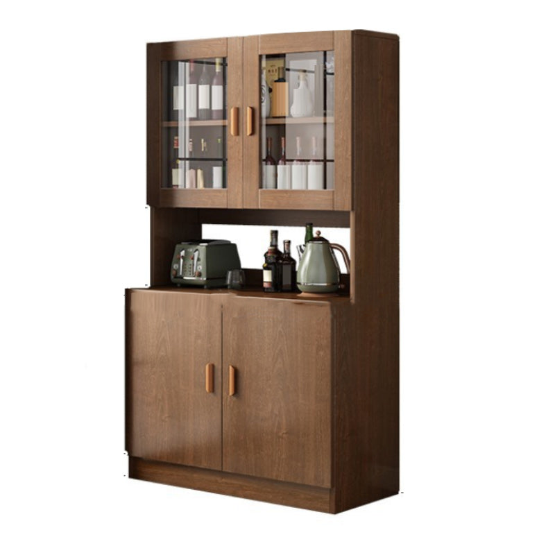 Contemporary Dining Hutch Wood Hutch Buffet with Doors for Dining Room