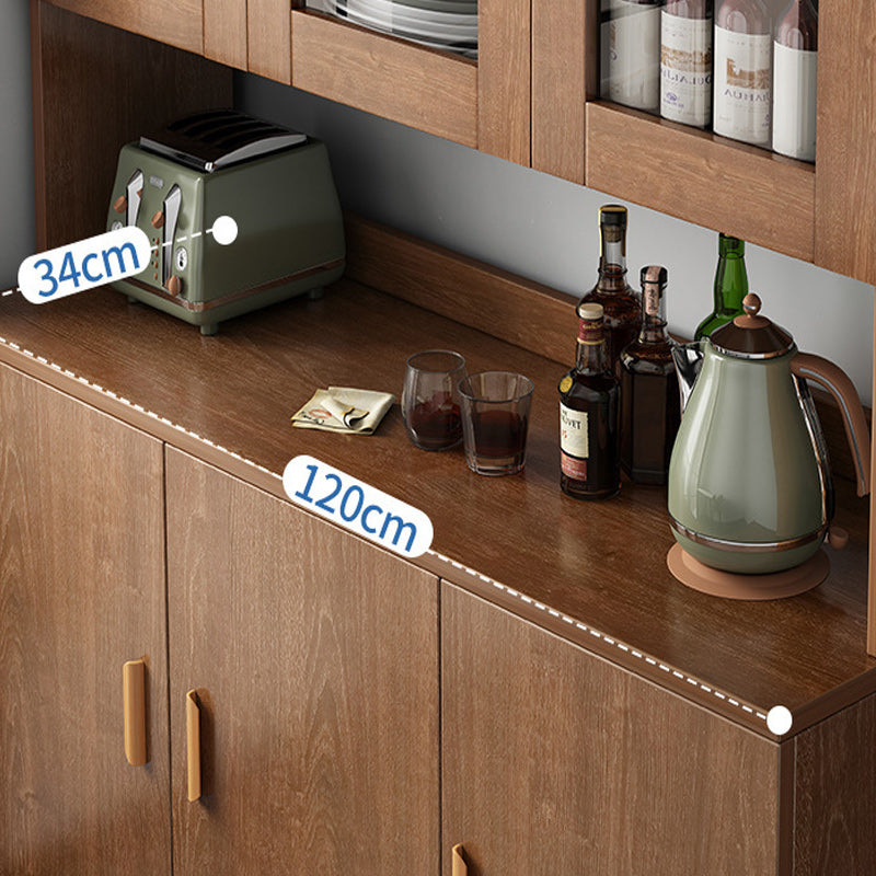 Contemporary Dining Hutch Wood Hutch Buffet with Doors for Dining Room