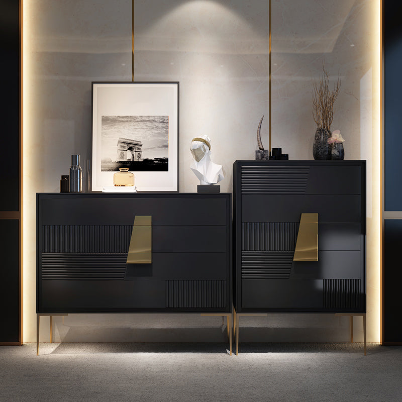 Contemporary Storage Chest Stone Dresser with 4/5 Drawers , 15.6 Inch Width