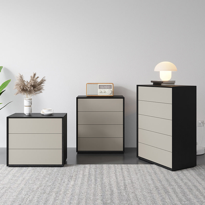 Contemporary Wood Double Dresser Horizontal Storage Chest Dresser for Bedroom
