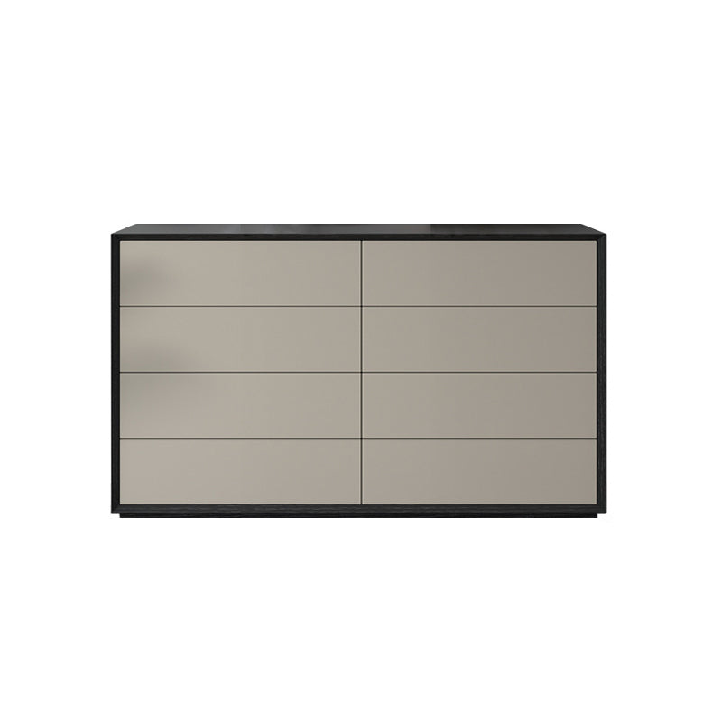 Contemporary Wood Double Dresser Horizontal Storage Chest Dresser for Bedroom