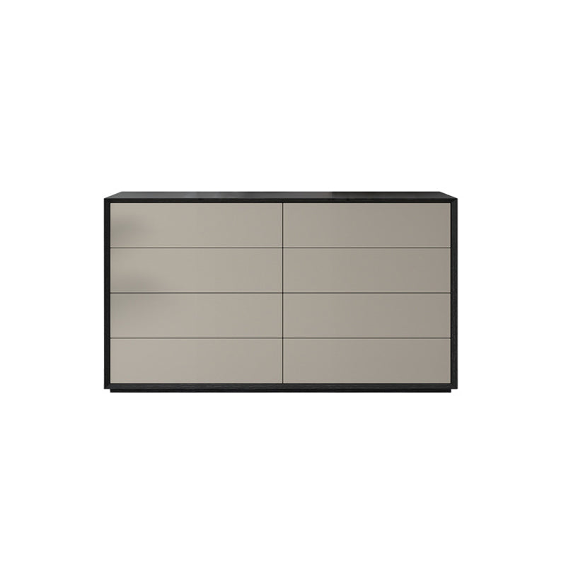 Contemporary Wood Double Dresser Horizontal Storage Chest Dresser for Bedroom