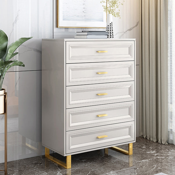 Contemporary Glam Double Dresser Wood Horizontal Storage Chest Dresser for Bedroom