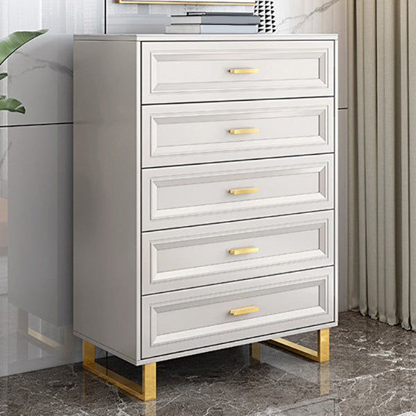 Contemporary Glam Double Dresser Wood Horizontal Storage Chest Dresser for Bedroom